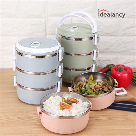 three tier metal lunch box|3 layer lunch box.